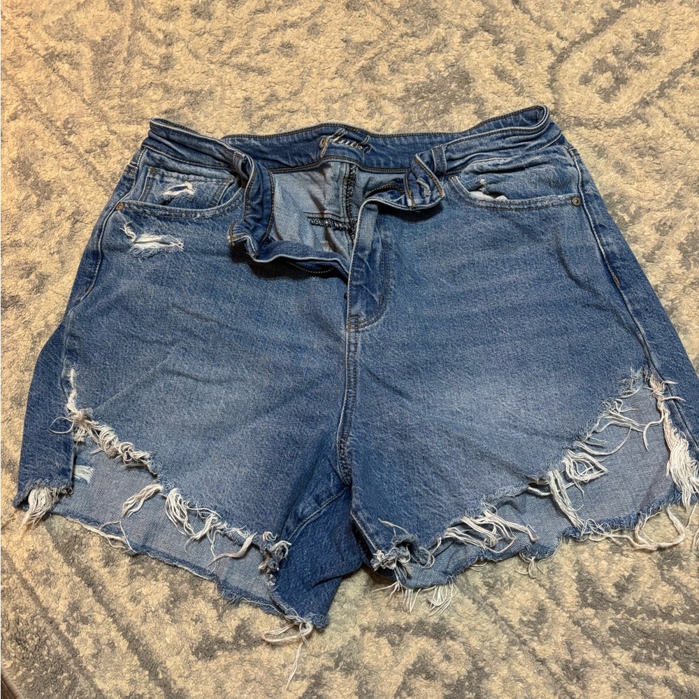 Trendy Distressed Blue Jean Shorts